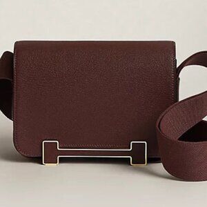 Hermes Geta Rouge Sellier Chevre Gold Hardware-Brand New